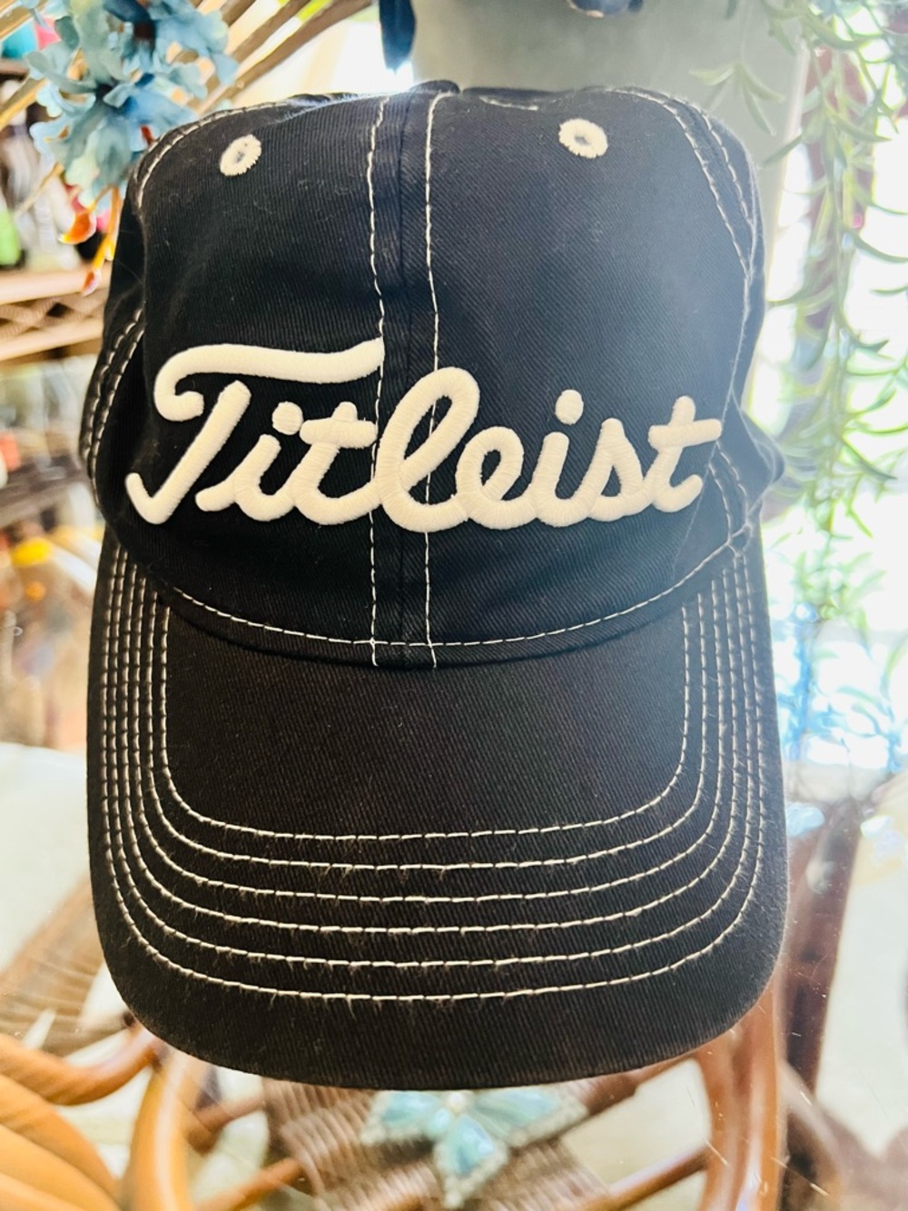 Titleist Black and White Baseball Cap with Script Patch